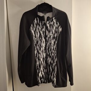 Treu Women's Black and White Zip-Up Jacket